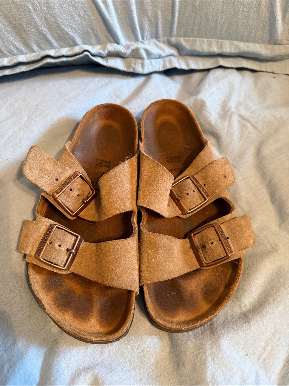 Birkenstock Suede Double-Strap Sandals in Brown